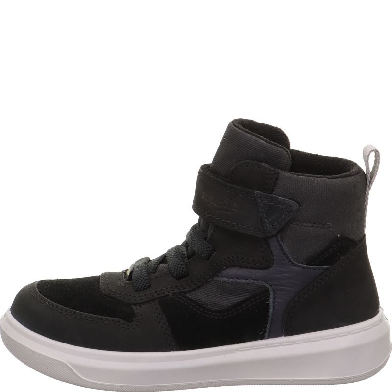 Superfit COSMO Jungen Sneaker high - Material: Leder/Textil in Schwarz