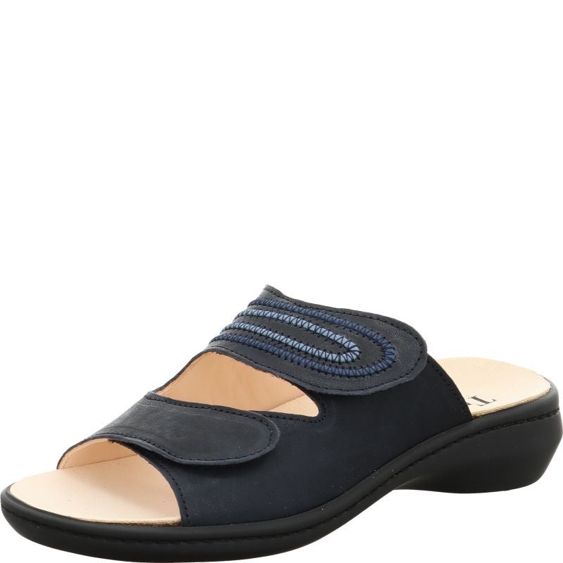 Think! CAMILLA Damen Pantolette - Material: Leder in Blau