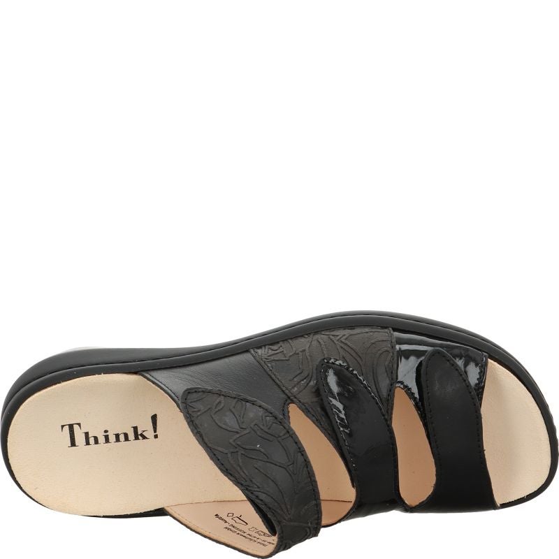 Think! CAMILLA Damen Pantolette - Material: Leder in Schwarz