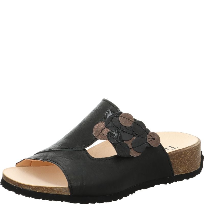 Think! MIZZI Damen Pantolette - Material: Leder in Schwarz