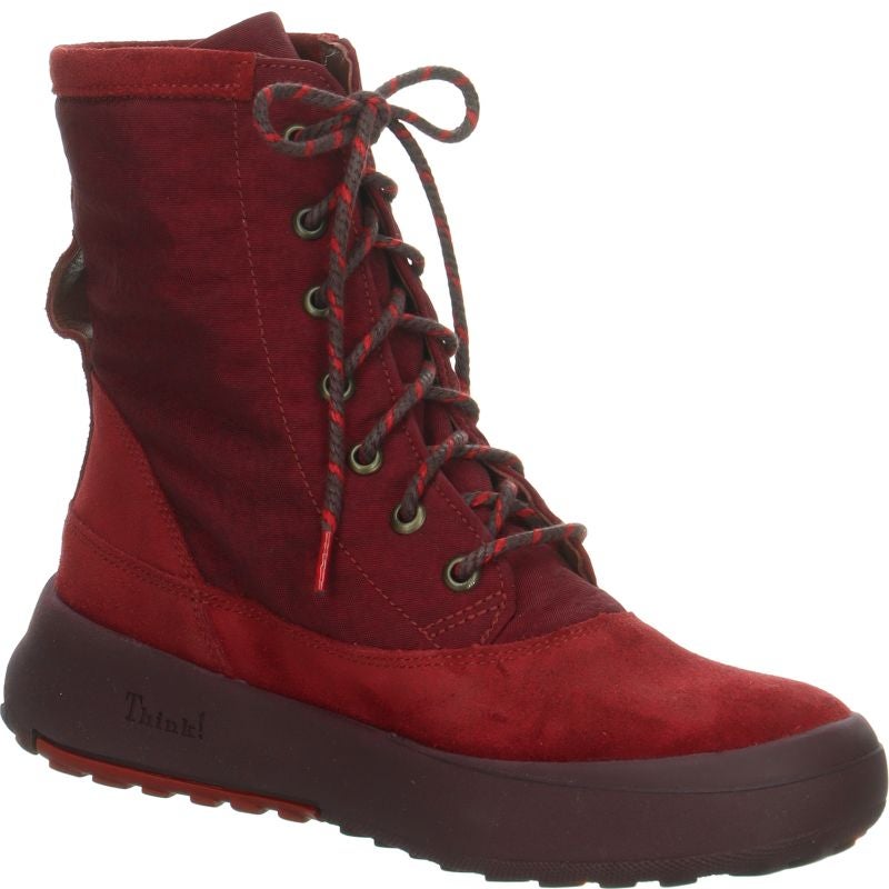 Think! KUSABI Damen Schnürboots - Material: Leder in Rot