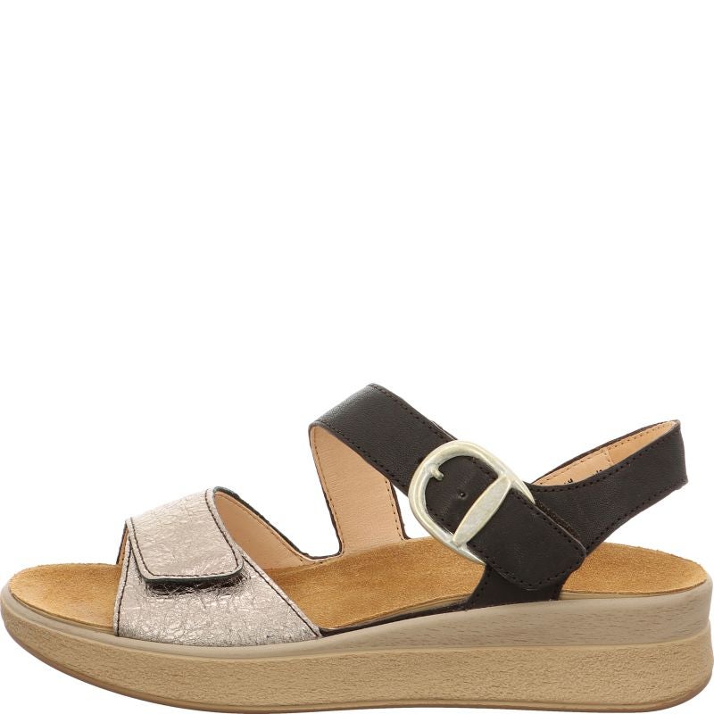 Think MEGGIE Woman Strap sandal - Material: Leather in Metallic