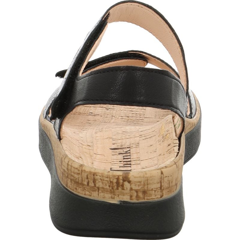 Think MEGGIE Woman Strap sandal - Material: Leather in Black