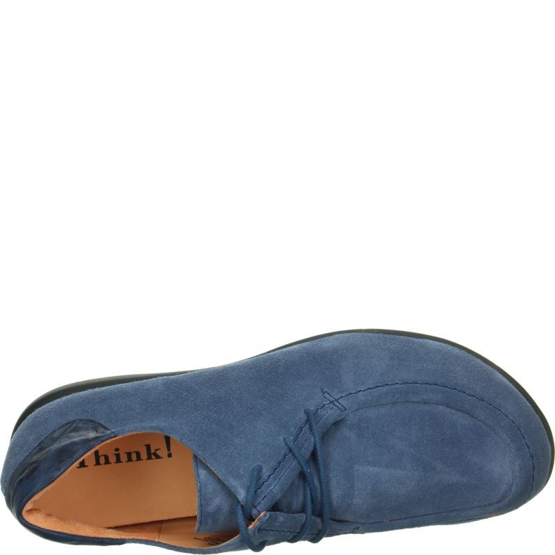 Think! KONG Herren Schnürschuh - Material: Leder in Blau