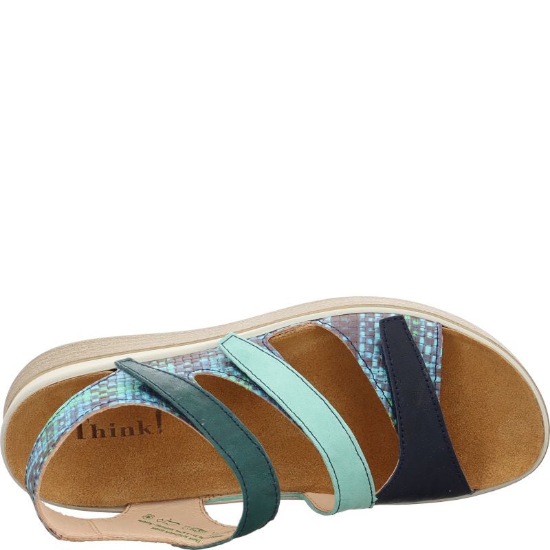 Think MEGGIE Woman Strap sandal - Material: Leather in Multi Colour