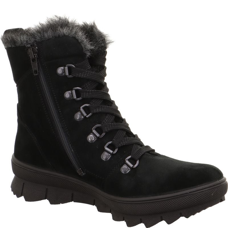 Legero NOVARA Damen Schnürboots - Material: Leder in Schwarz