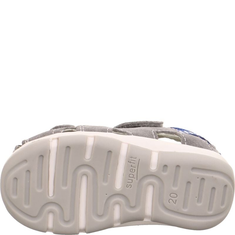 Superfit FREDDY Jungen Sandale - Material: Leder/Textil in Grau
