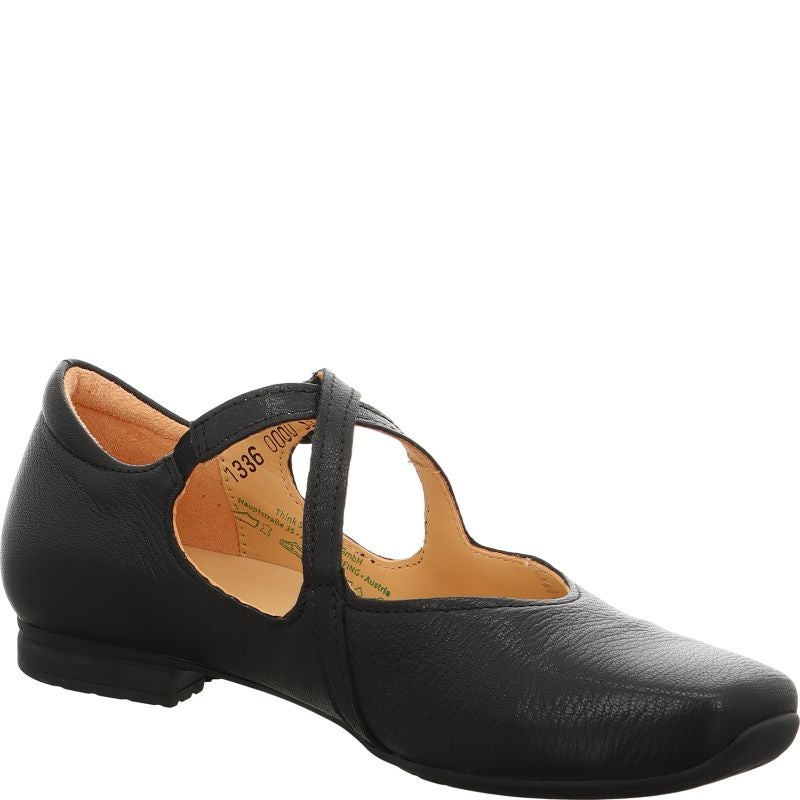 Think! GAUDI Damen Ballerina - Material: Leder in Schwarz