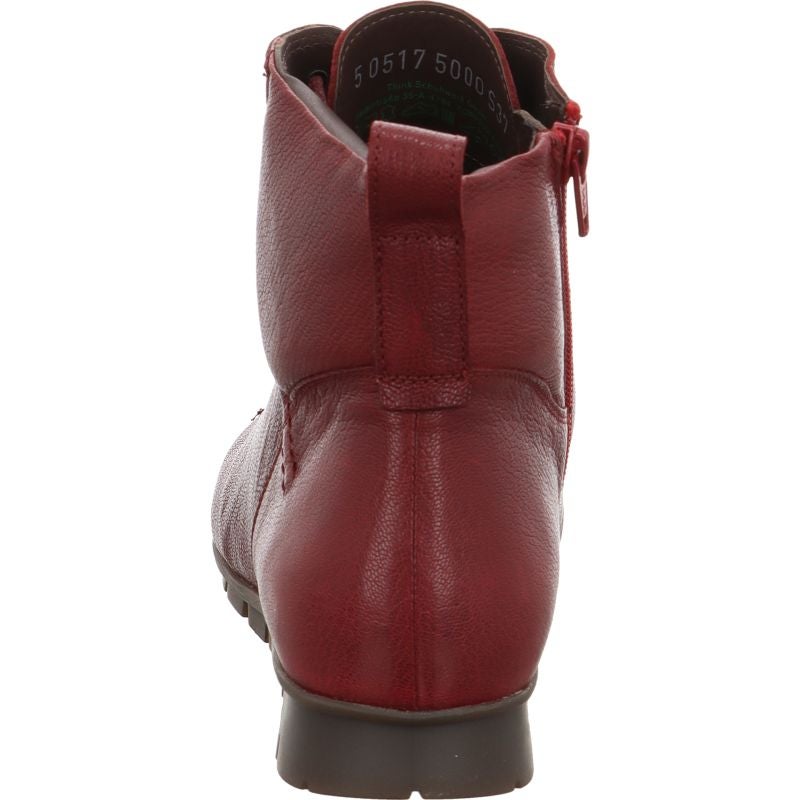 Think! MENSCHA Damen Stiefelette - Material: Leder in Rot
