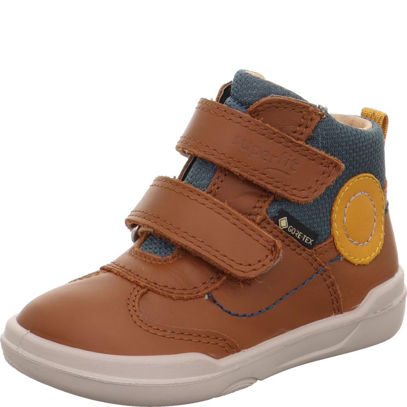 Superfit SUPERFREE Unisex | Boys Sneakers high - Material: Leather/Textil in Brown