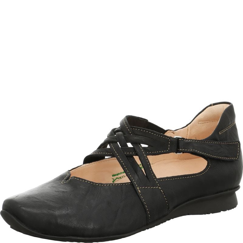 Think CHILLI DAMEN Woman Ballerina - Material: Leather in Black