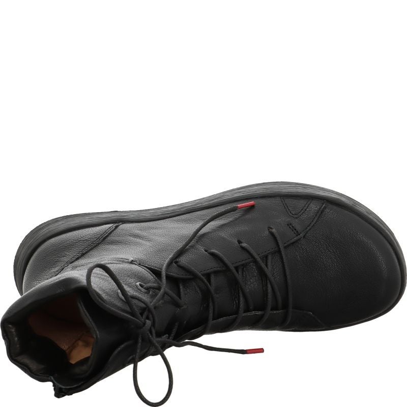 Think COMODA Woman Lace-up boot - Material: Leather in Black