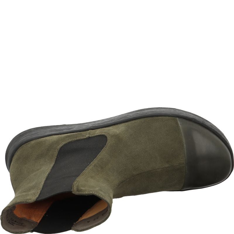Think COMODA Woman Chelsea boot - Material: Leather in Olive