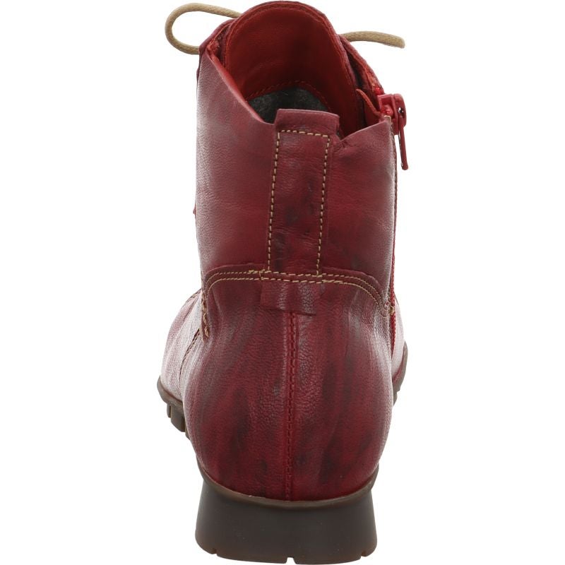 Think MENSCHA Woman Lace-up boot - Material: Leather in Red