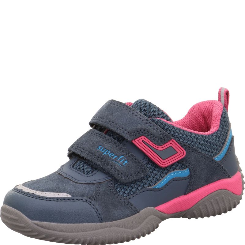 Superfit STORM Girls Sneakers low - Material: Leder/Sonstiges Material/Texti in Blue