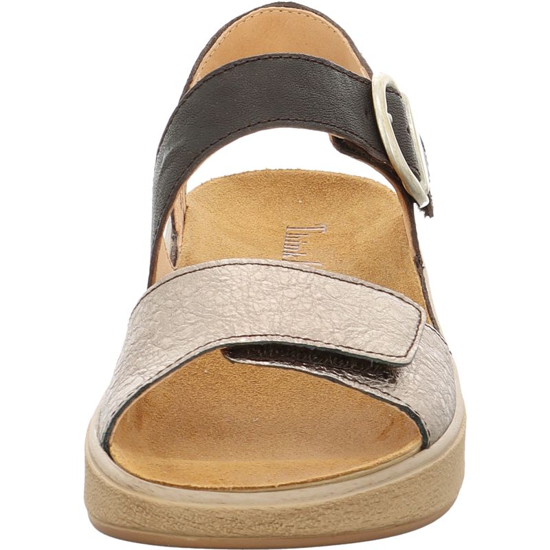 Think MEGGIE Woman Strap sandal - Material: Leather in Metallic