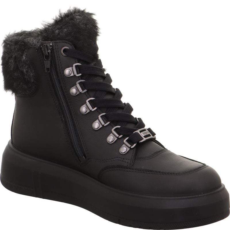 Legero WONDER Damen Schnürboots - Material: Leder/Textil in Schwarz