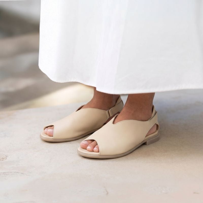 Think KAMAA Woman Strap sandal - Material: Leather in Beige