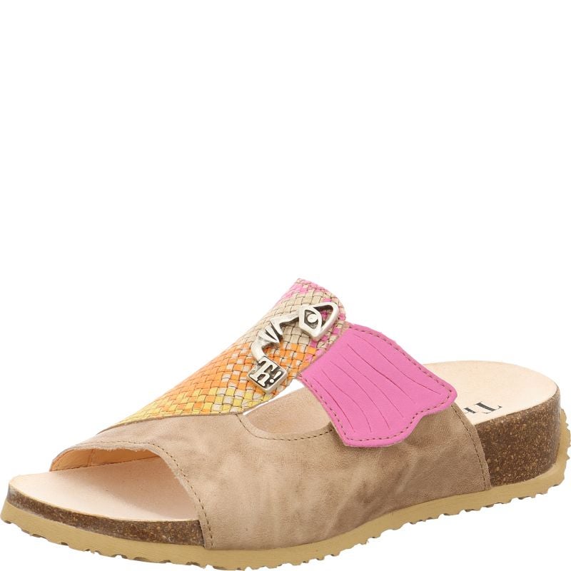 Think! MIZZI Damen Pantolette - Material: Leder in Beige