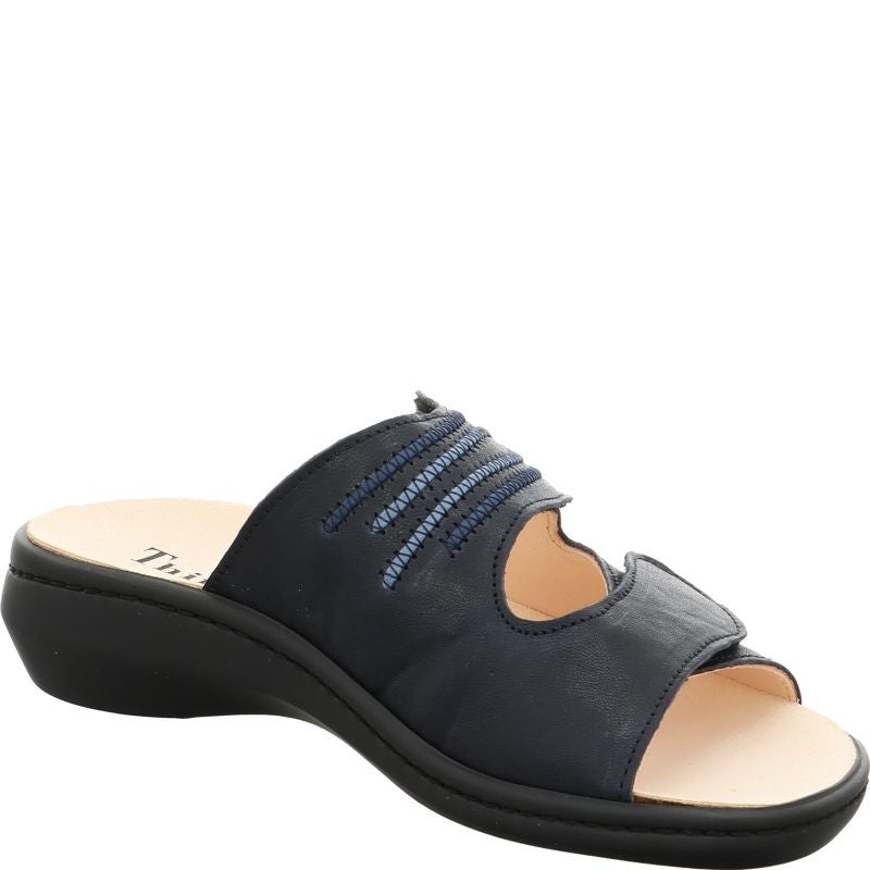 Think! CAMILLA Damen Pantolette - Material: Leder in Blau