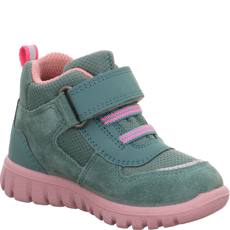 Superfit SPORT7 MINI Unisex | Mädchen Sneaker high - Material: Leder/Sonstiges Material/Textil in Grün