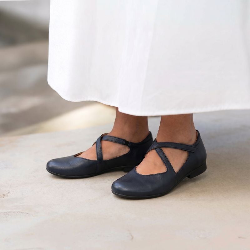 Think GUAD2 Woman Ballerina - Material: Leather in Blue